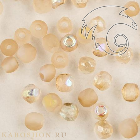 Fire polished 3 мм Crystal Etched Lemon Rainbow FP-3-00030-98584