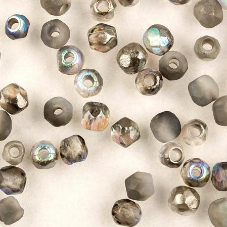 Fire polished 3 мм Crystal Etched Graphite Rainbow