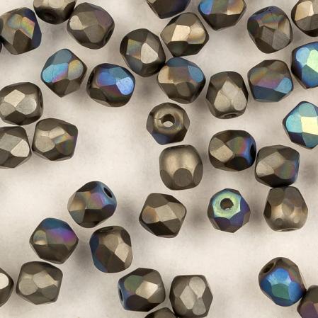 Fire polished 3 мм Crystal Glittery Graphite Matted