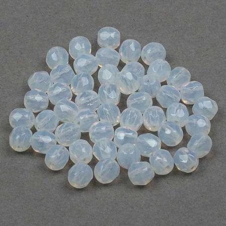 Fire polished 3 мм White Opal