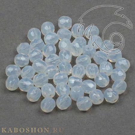 Fire polished 3 мм White Opal FP-3-1000