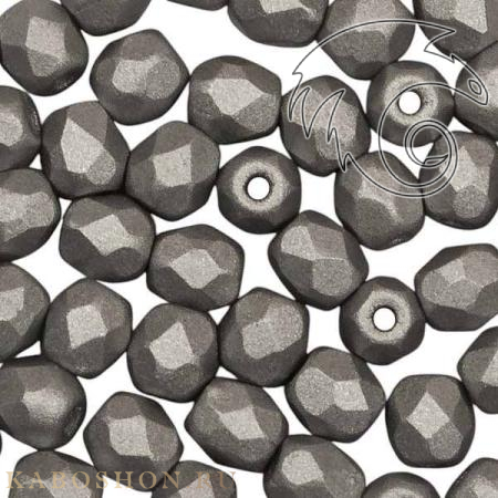 Fire polished 3 mm Alabaster Metallic Silver FP-3-2010-29405