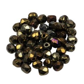 Fire polished 3 мм Jet Brown Iris