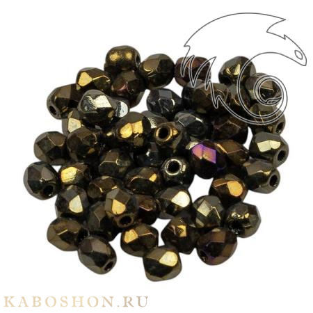 Fire polished 3 мм Jet Brown Iris FP-3-23980-21415