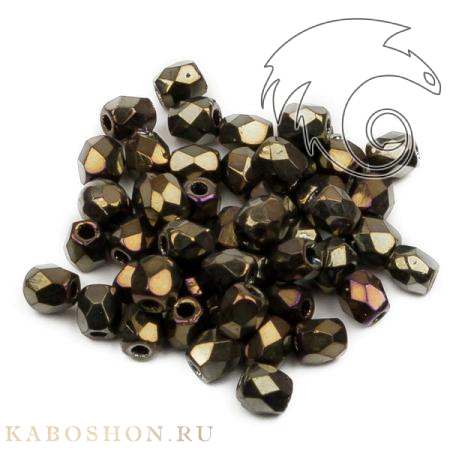 Fire polished 3 мм Jet Brown Iris FP-3-23980-21415