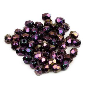 Fire polished 3 мм Jet Purple Iris