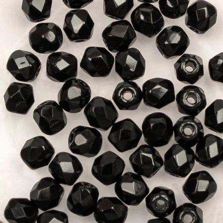 Fire polished 3 мм Jet