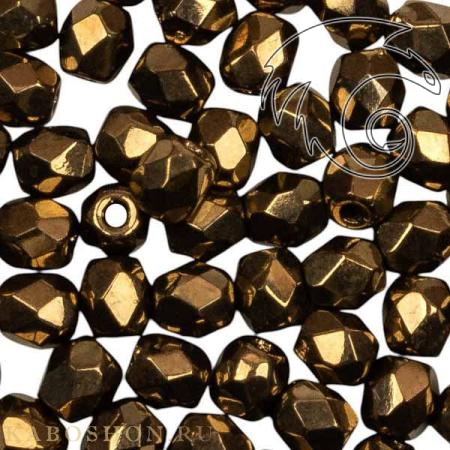 Fire polished 3 mm Jet Gold FP-3-23980-90215