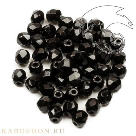 Fire polished 3 мм Jet FP-3-23980
