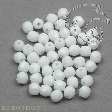 Fire polished 3 мм Chalk White FP-3-3000