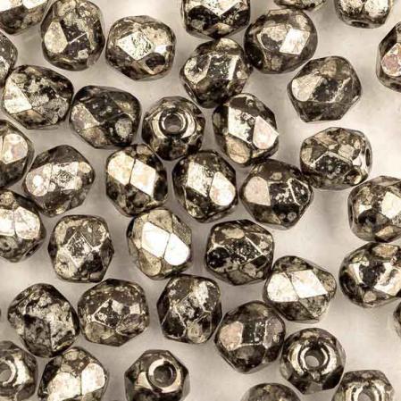 Fire polished 4 мм Crystal Antique Chrome