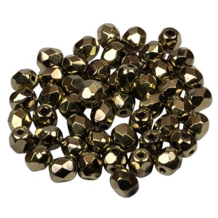 Fire polished 4 mm Crystal Amber Full