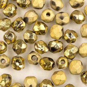 Fire polished 4 мм Crystal Etched Amber Full