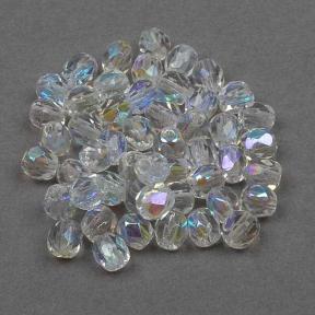 Fire polished 4 мм Crystal AB
