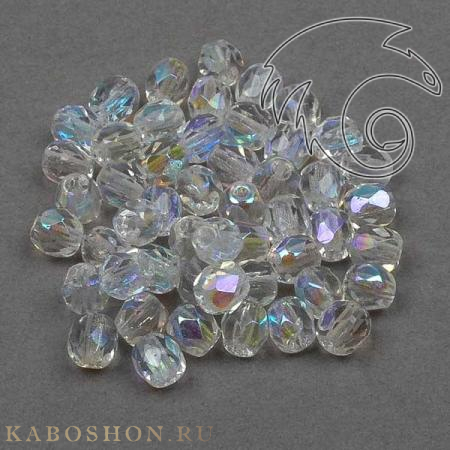 Fire polished 4 мм Crystal AB FP-4-00030-28701