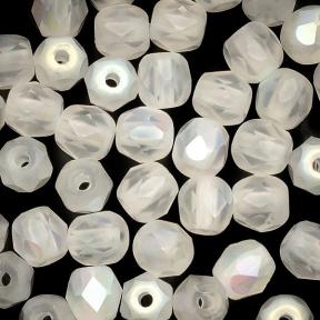 Fire polished 4 мм Crystal Full AB Matted