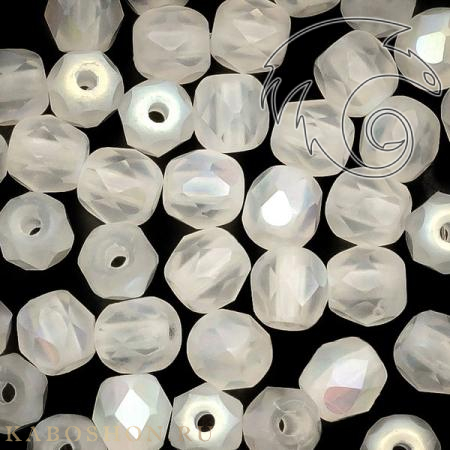 Fire polished 4 мм Crystal Full AB Matted FP-4-00030-28773