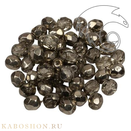 Fire polished 4 мм Crystal Smokey Metallic Ice FP-4-00030-67163