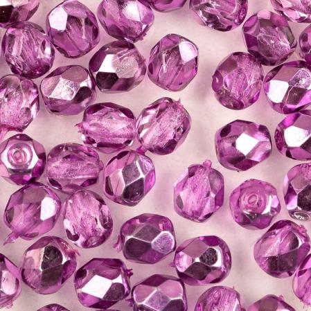 Fire polished 4 мм Crystal Purple Metallic Ice