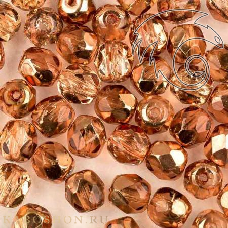 Fire polished 4 мм Crystal Peach Metallic Ice FP-4-00030-67887