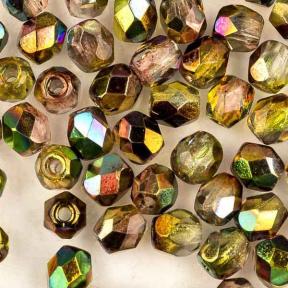 Fire polished 4 мм Crystal Magic Green