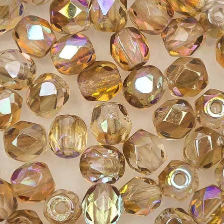 Fire polished 4 мм Crystal Brown Rainbow