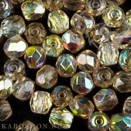 Fire polished 4 мм Crystal Lemon Rainbow FP-4-00030-98534