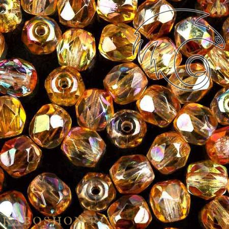 Fire polished 4 мм Crystal Orange Rainbow FP-4-00030-98535