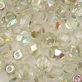Fire polished 4 мм Crystal Green Rainbow