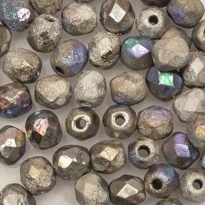 Fire polished 4 мм Crystal Etched Glittery Argentic