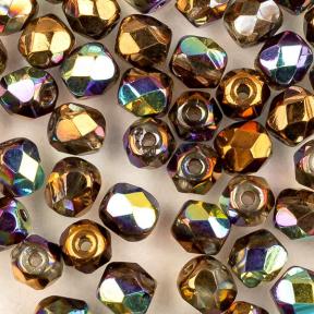 Fire polished 4 мм Crystal Glittery Bronze