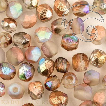 Fire polished 4 мм Crystal Etched Copper Rainbow FP-4-00030-98583