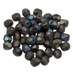 Fire polished 4 мм Crystal Glittery Graphite Matted