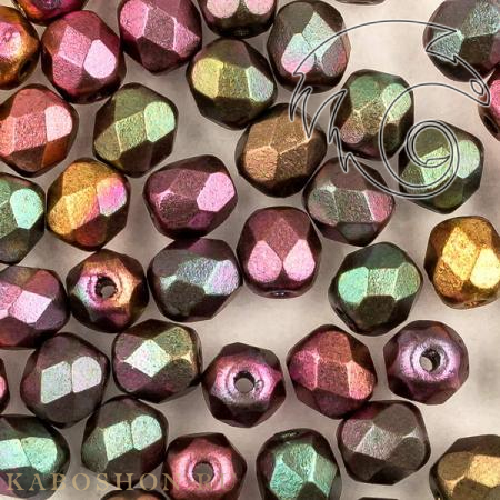 Fire polished 4 мм Purple Iris Gold FP-4-01640