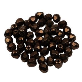 Fire Polished 4 mm Jet Bronze