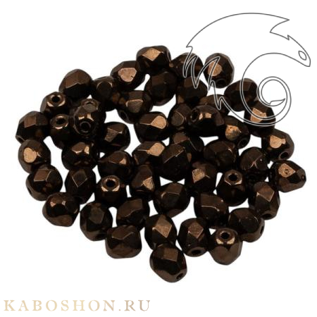 Fire Polished 4 mm Jet Bronze FP-4-23980-14415