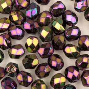 Fire polished 4 мм Jet Purple Iris