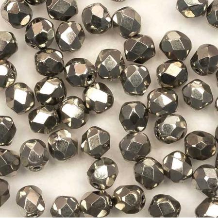 Fire polished 4 мм Jet Argentic Full