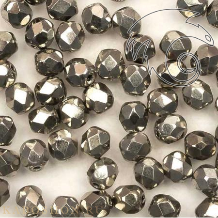 Fire polished 4 мм Jet Argentic Full FP-4-23980-27500