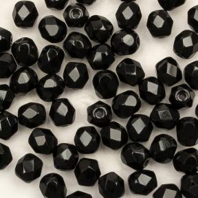 Fire polished 4 мм Jet