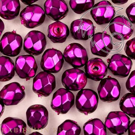 Fire polished 4 мм Jet Heavy Metal Fuchsia FP-4-23980-34268