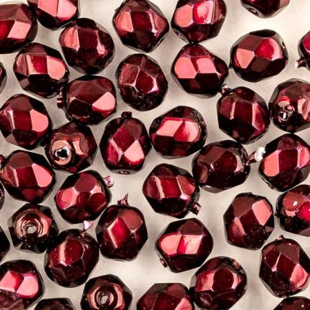 Fire polished 4 мм Jet Heavy Metal Burgundy