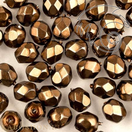 Fire polished 4 мм Jet Heavy Metal Light Bronze FP-4-23980-34419