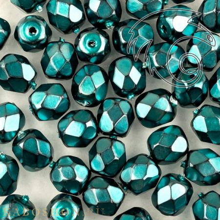 Fire polished 4 мм Jet Heavy Metal Turquoise FP-4-23980-34446