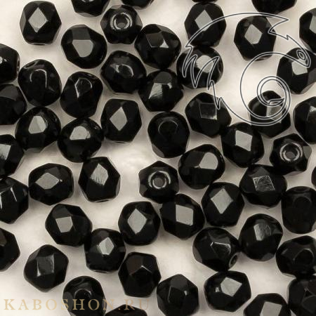 Fire polished 4 мм Jet FP-4-23980