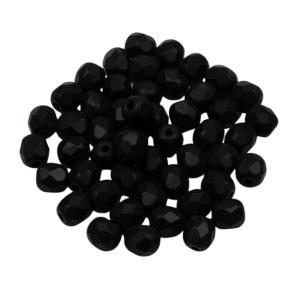 Fire polished 4 mm Jet Matted