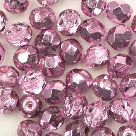 Fire polished 6 мм Crystal Lilac Metallic Ice
