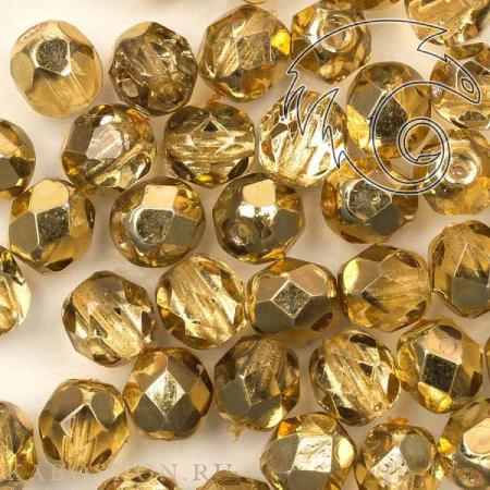 Fire polished 6 мм Crystal Apricot Metallic Ice FP-6-00030-67861