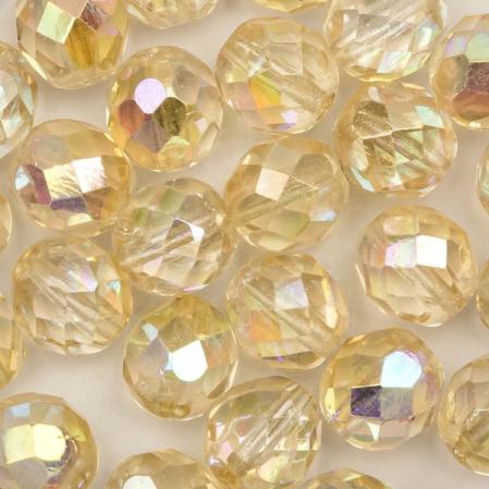 Fire polished 8 мм Crystal Yellow Rainbow