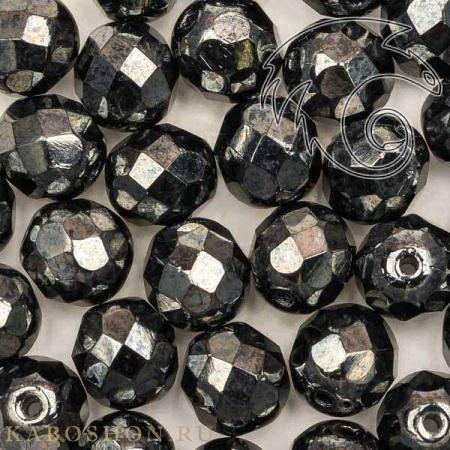 Fire polished 8 мм Jet Hematite FP-8-23980-14400
